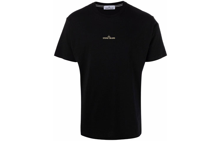 STONE ISLAND  Logo Crewneck T-Shirt Black Short Sleeve. 75152NS83-V0029