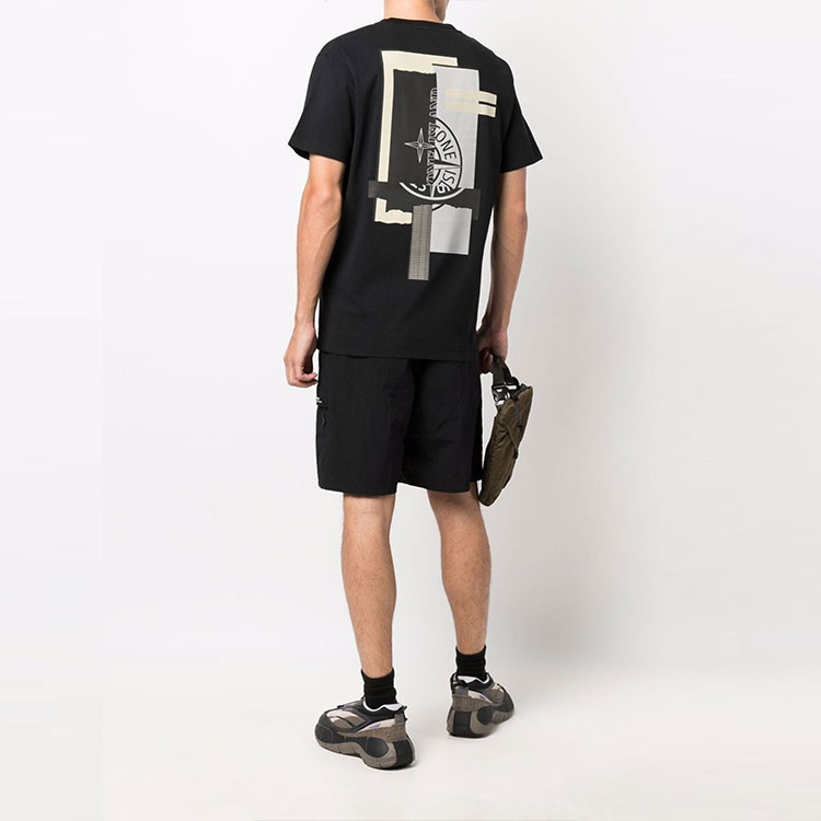 STONE ISLAND  Logo Crewneck T-Shirt Black Short Sleeve. 75152NS83-V0029 圖 4