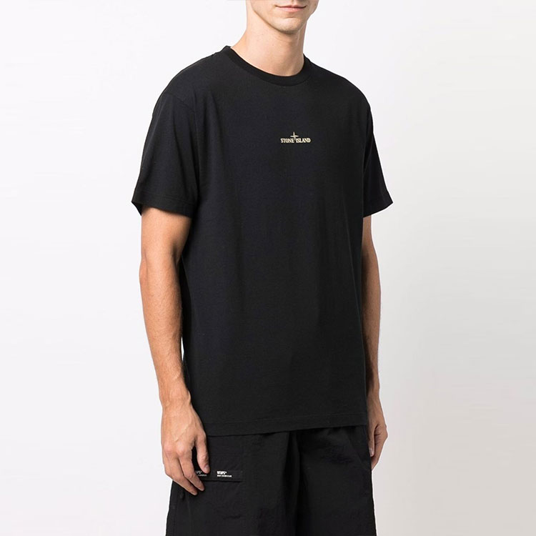 STONE ISLAND  Logo Crewneck T-Shirt Black Short Sleeve. 75152NS83-V0029 圖 5