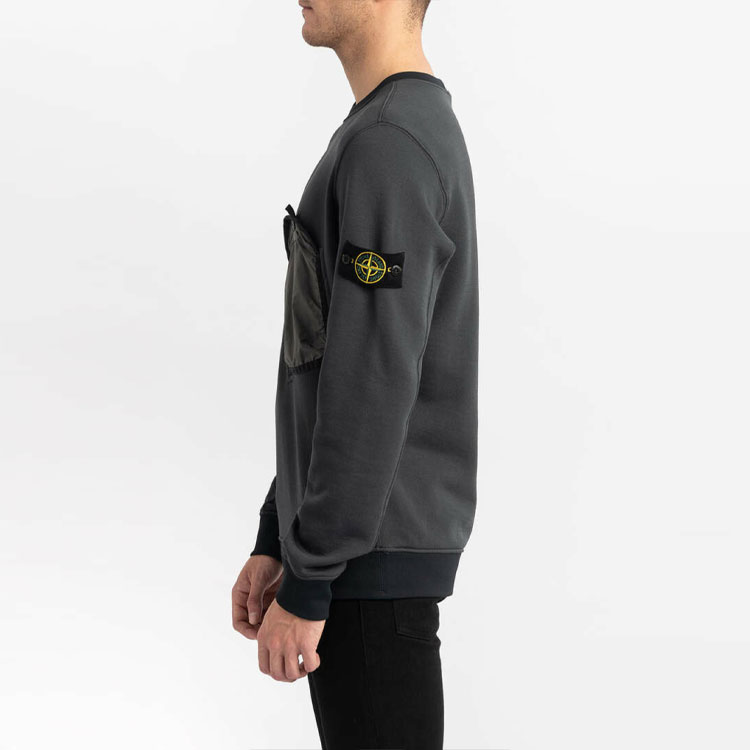 Purchase 스톤아일랜드 로고 패치 크루넥 스웻셔츠 스모크 그레이 믹스. 711564046-V0067