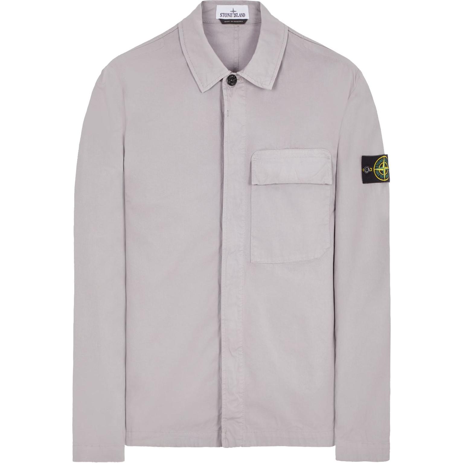 Stone Island  Logo Print Collared Long Sleeve Jacket Dust Grey 801510710-V0064 圖 2