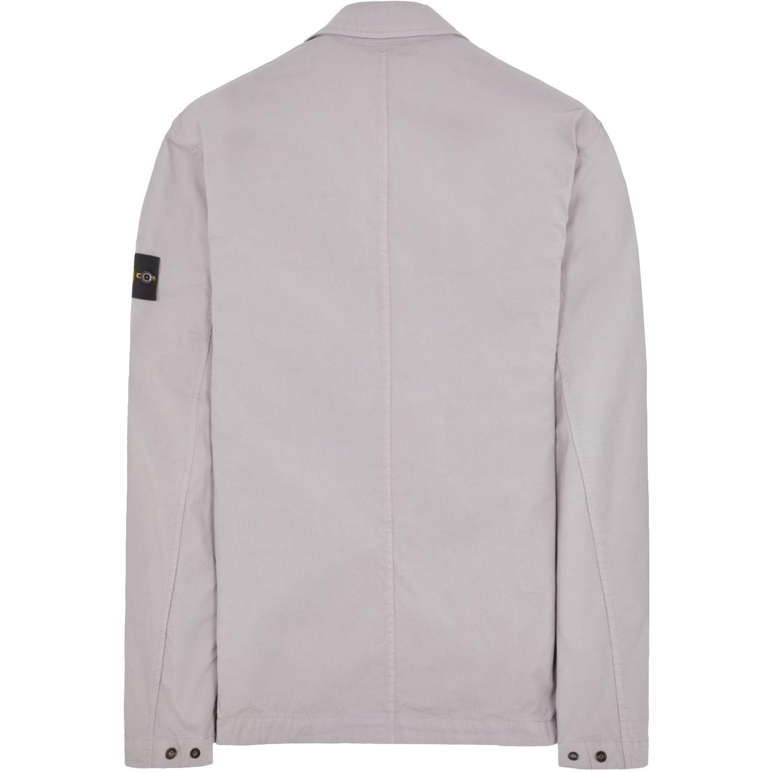 Stone Island  Logo Print Collared Long Sleeve Jacket Dust Grey 801510710-V0064 圖 3