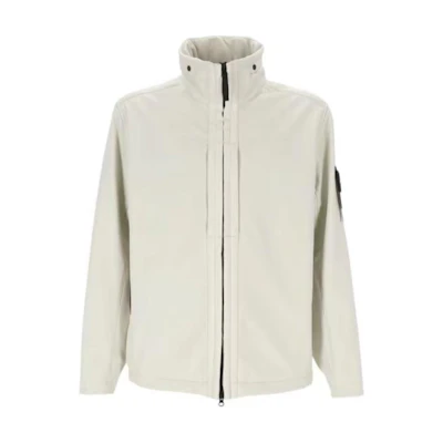 Stone Island Logo Windproof Waterproof Jacket - Off-White. 8115Q0222-V0097