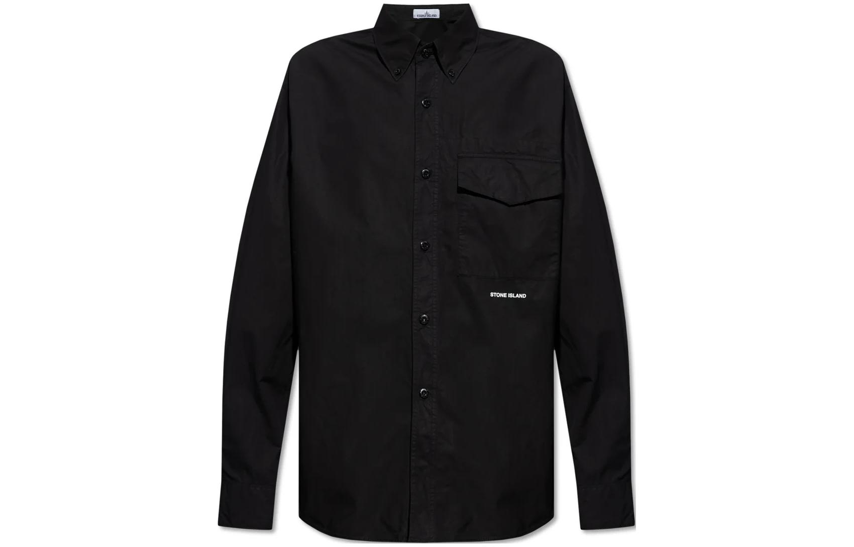 Stone Island  Long Sleeve Shirt with Logo Button and Collar Design. 801511705-V0029