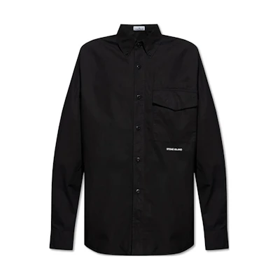 Stone Island Long Sleeve Shirt with Logo Button and Collar Design. 801511705-V0029