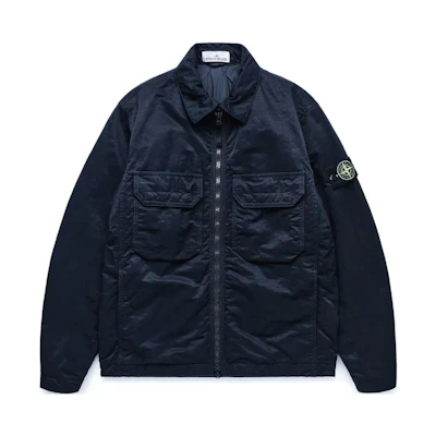 Stone Island Matte High-Density Navy Blue Overshirt Jacket. 7915Q0721-V0020