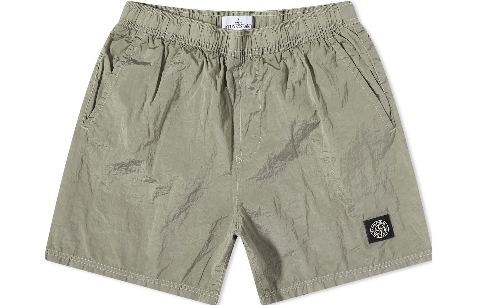 STONE ISLAND  Metallic Nylon Relaxed Fit Shorts Water Green. 1015B0943-V0052 圖 2