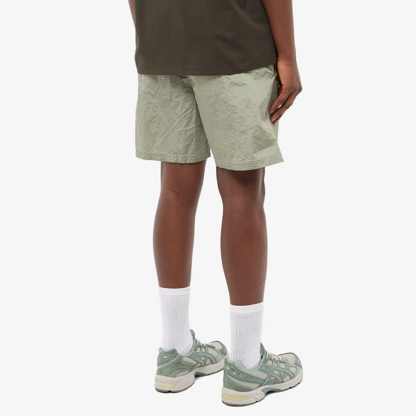 STONE ISLAND  Metallic Nylon Relaxed Fit Shorts Water Green. 1015B0943-V0052 圖 4