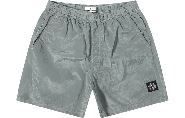 Stone Island  Metallic Nylon Shorts Grey Blue 7615b0943-v0044
