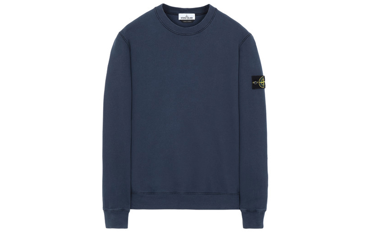 STONE ISLAND  Navy Blue Badge Logo Brushed Cotton Sweatshirt. 731563020-v0028 圖 2