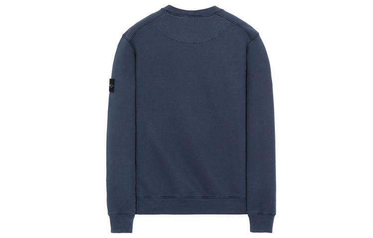 STONE ISLAND  Navy Blue Badge Logo Brushed Cotton Sweatshirt. 731563020-v0028 圖 3