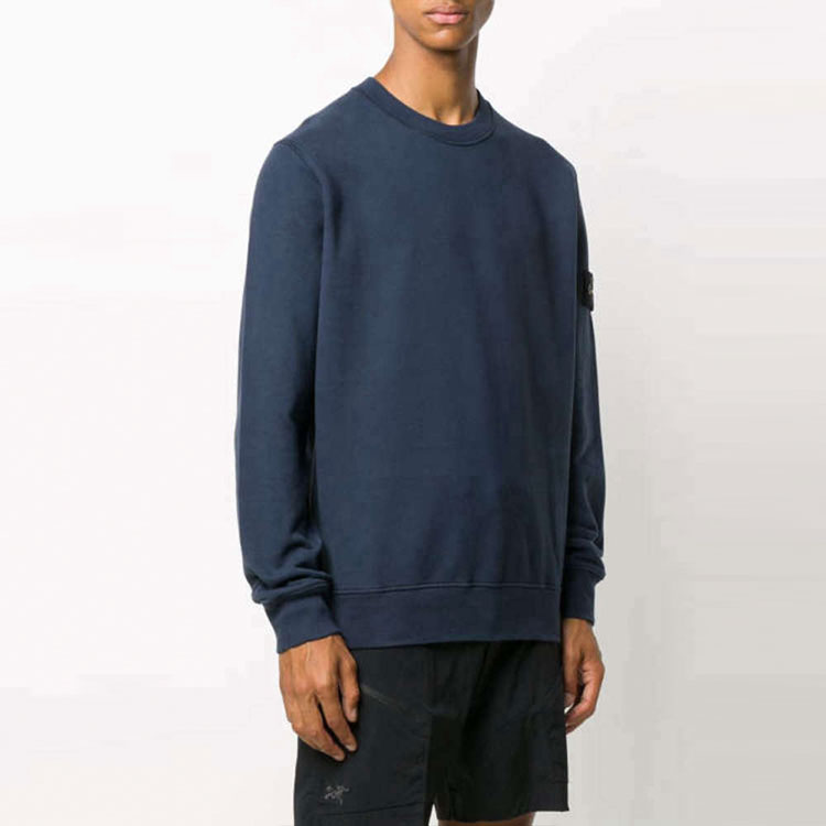 STONE ISLAND  Navy Blue Badge Logo Brushed Cotton Sweatshirt. 731563020-v0028 圖 6