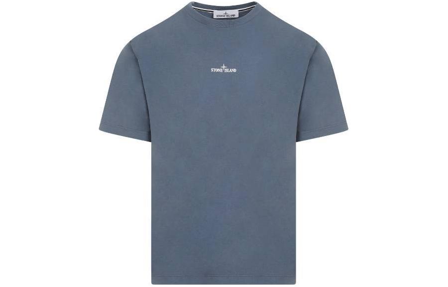 STONE ISLAND  Navy Blue Crewneck Short Sleeve Tee with Front Letter Print. 80152RC89-V0024 圖 2