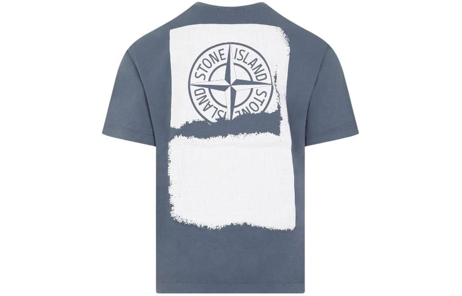 STONE ISLAND  Navy Blue Crewneck Short Sleeve Tee with Front Letter Print. 80152RC89-V0024 圖 3