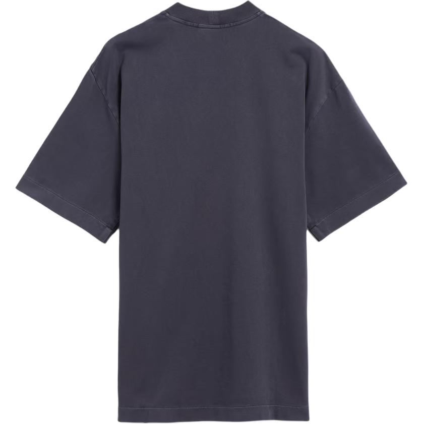 Stone Island  Navy Blue Letter Print Crewneck Loose Fit Short Sleeve T-Shirt 8115207X4-V0126 圖 3