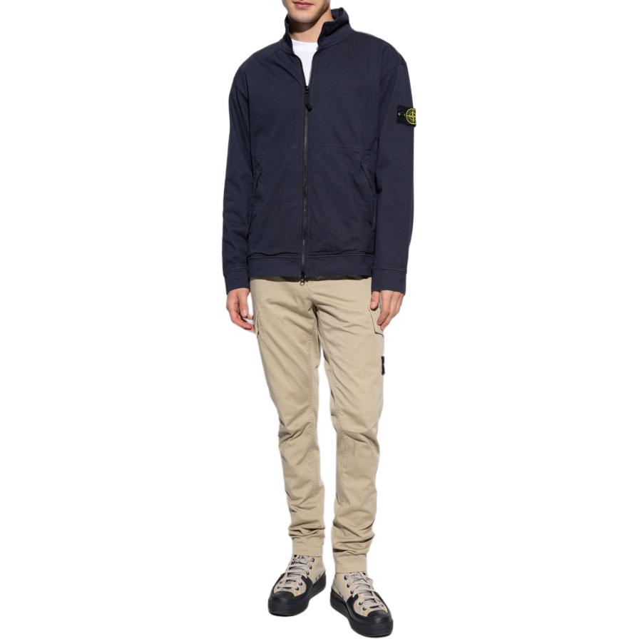 Stone Island  Navy Blue Slim Fit Zipper Stand Collar Sweatshirt. 791562050-V0020 圖 3