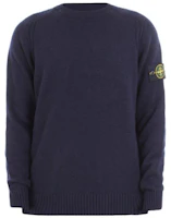 STONE ISLAND Navy Blue Solid Crewneck Pullover Knit Sweater 7115552A3-V0020 STONE ISLAND Navy Blue Solid Crewneck Pullover Knit Sweater 7115552A3-V0020