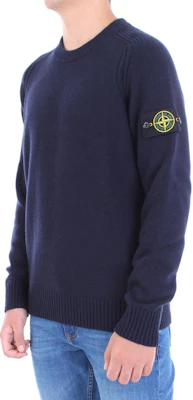 ストーンアイランド ネイビーブルー クルーネック プルオーバーニットセーター 7115552A3-V0020 Purchase ストーンアイランド ネイビーブルー クルーネック プルオーバーニットセーター 7115552A3-V0020