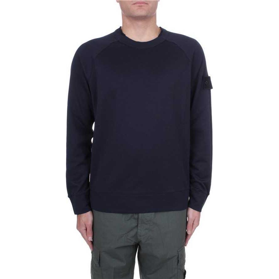 STONE ISLAND  Navy Blue Solid Loose Fit Crewneck Sweatshirt 8015654F3-V0020 圖 5