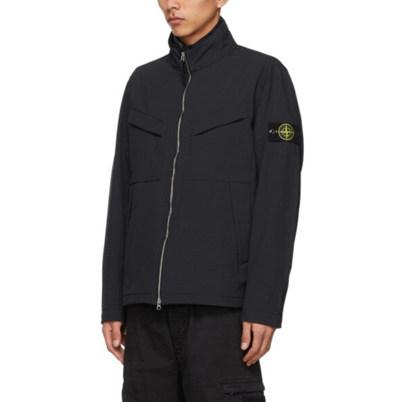 STONE ISLAND  Navy Blue Zip-Up Stand Collar Jacket 741540827-V0020 圖 6