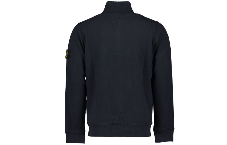 Lookbook STONE ISLAND  Navy Zip-Up Jacket with Logo Patch and Stand Collar. 751566120-V0020
