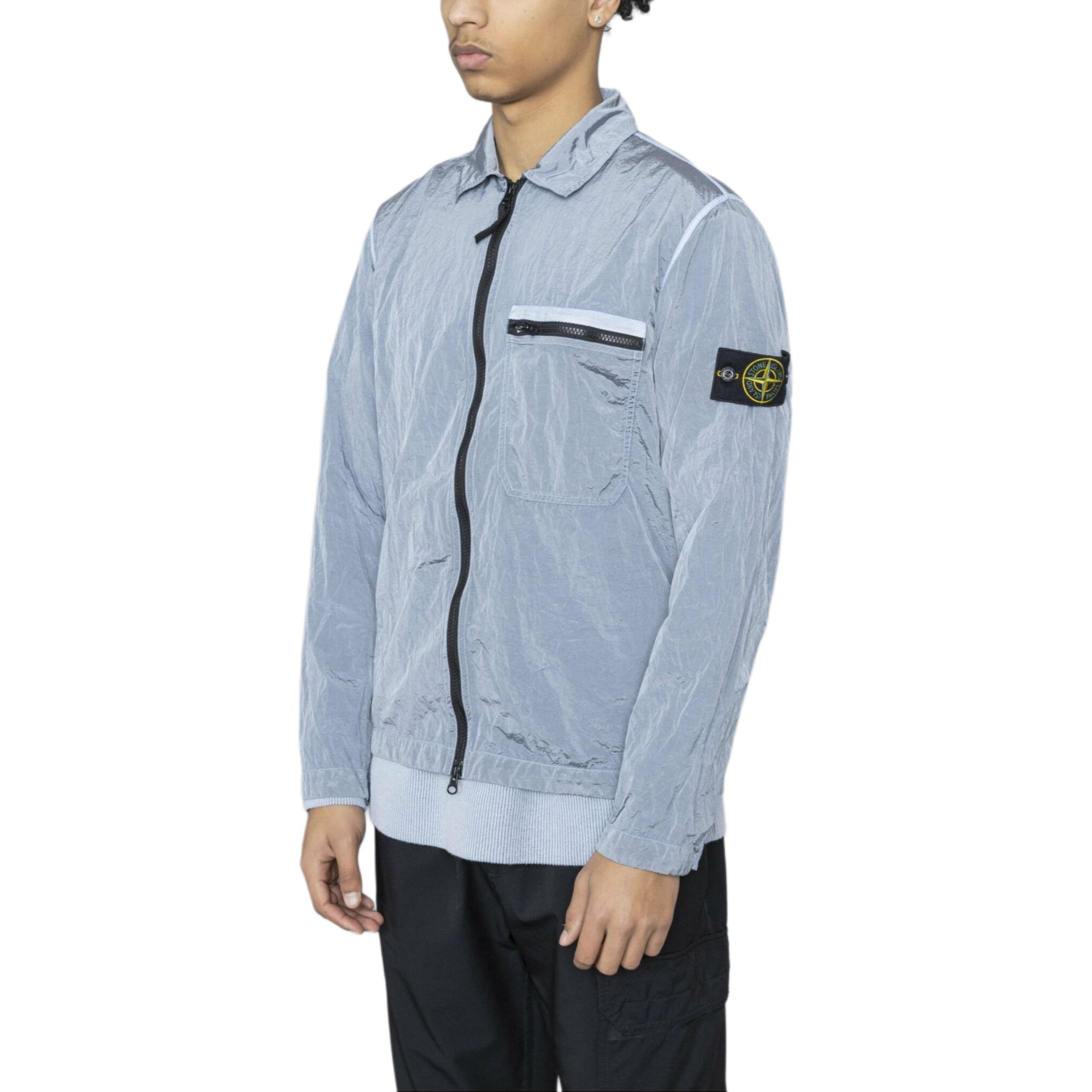 Stone Island  Nylon Long Sleeve Jacket Light Blue with Logo and Pocket. 801511219-V0041 圖 3