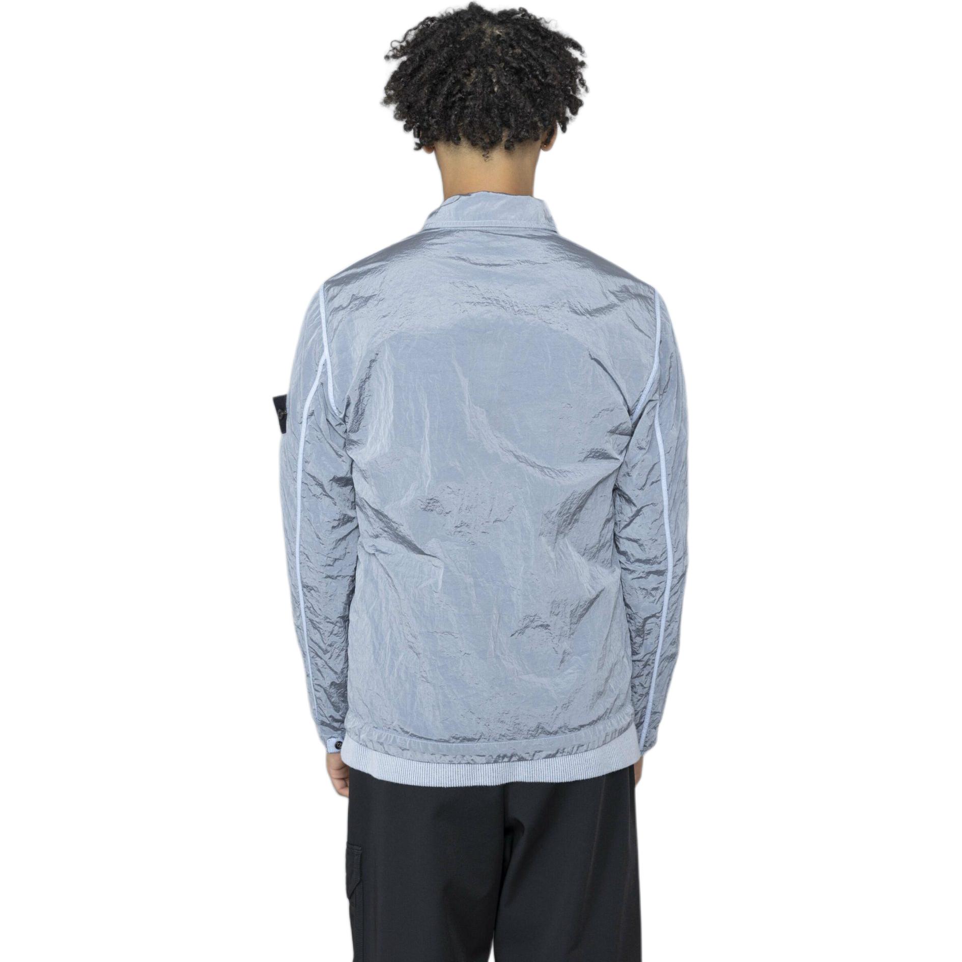Stone Island  Nylon Long Sleeve Jacket Light Blue with Logo and Pocket. 801511219-V0041 圖 5