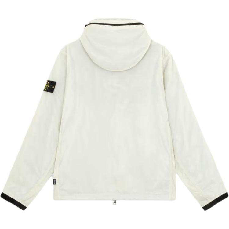STONE ISLAND  Off-White Logo Contrast Zip-Up Hooded Jacket 8115Q0425-V0097 圖 3