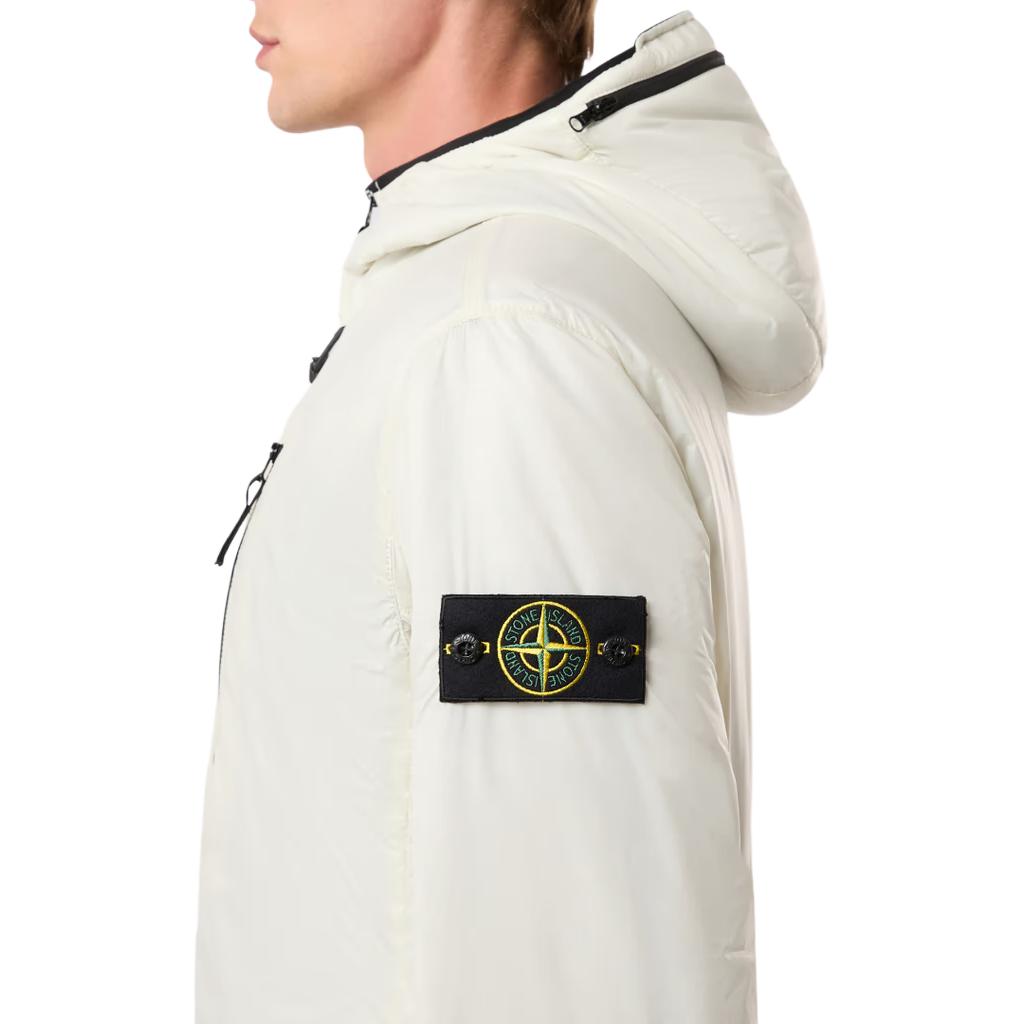 STONE ISLAND  Off-White Logo Contrast Zip-Up Hooded Jacket 8115Q0425-V0097 圖 7