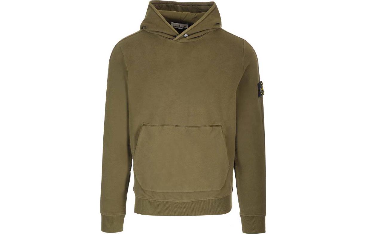 STONE ISLAND  Olive Green Logo Patch Long Sleeve Hoodie. 791561252-V0058