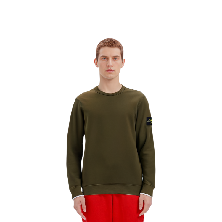 Purchase 石頭島橄欖綠標誌印花長袖圓領衛衣 791562420V0058