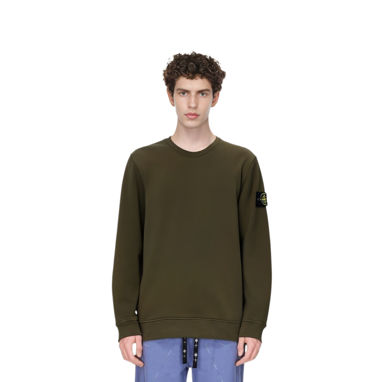 Details for 石頭島橄欖綠標誌印花長袖圓領衛衣 791562420V0058