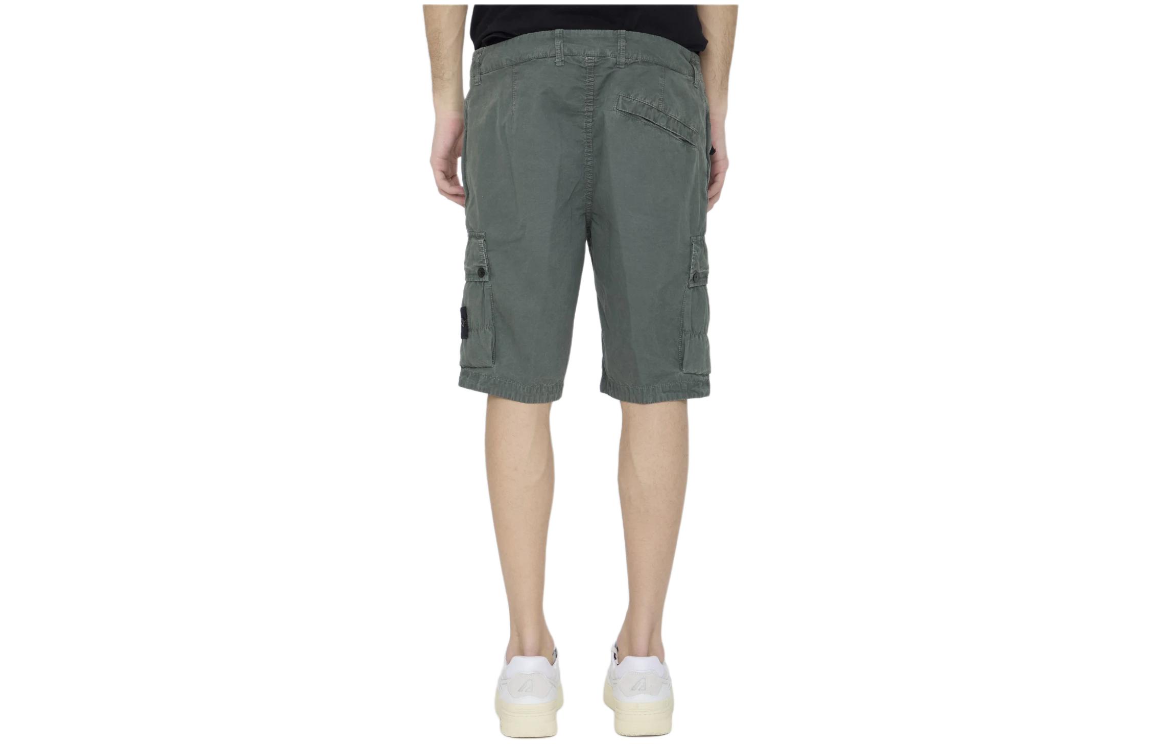 Stone Island  Olive Green Mid-Rise Logo Patch Casual Shorts 8015L11WA-V0159 圖 3
