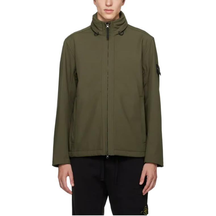 Stone Island  Olive Green Solid Color Zip-Up Casual Jacket 7915Q0222-V0058