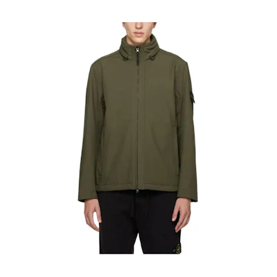 Stone Island Olive Green Solid Color Zip-Up Casual Jacket 7915Q0222-V0058