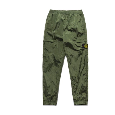STONE ISLAND Olive Metallic Logo Jogger Knit Sweatpants - Fall Collection 761531021-v0058