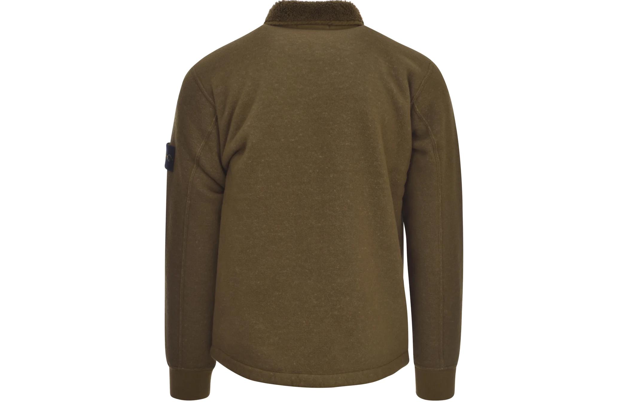 STONE ISLAND  Olive Zip-Up Jacket with Stand Collar 791567256-V0058 圖 3