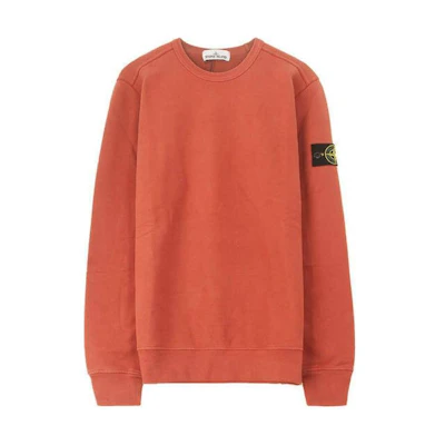 STONE ISLAND Orange Crewneck Long-Sleeve Loose-Fit T-Shirt. 711562720-V0013
