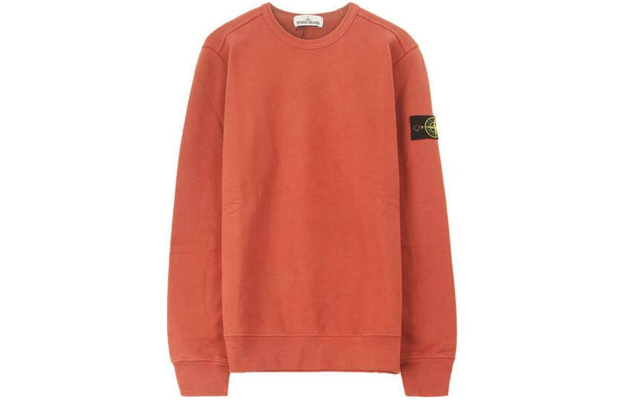STONE ISLAND  Orange Crewneck Long-Sleeve Loose-Fit T-Shirt. 711562720-V0013 圖 2
