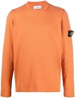 STONE ISLAND Orange Crewneck Sweater with Logo Print Long Sleeve 8015532B9-V0013 STONE ISLAND Orange Crewneck Sweater with Logo Print Long Sleeve 8015532B9-V0013