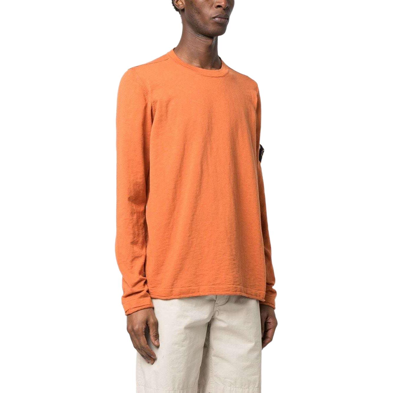 Purchase STONE ISLAND 橙色長袖標誌印花圓領毛衣 8015532B9-V0013