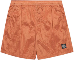 Stone Island Orange Metallic Nylon Printed Relaxed Shorts. 7615b0943-v0032 Stone Island Orange Metallic Nylon Printed Relaxed Shorts. 7615b0943-v0032