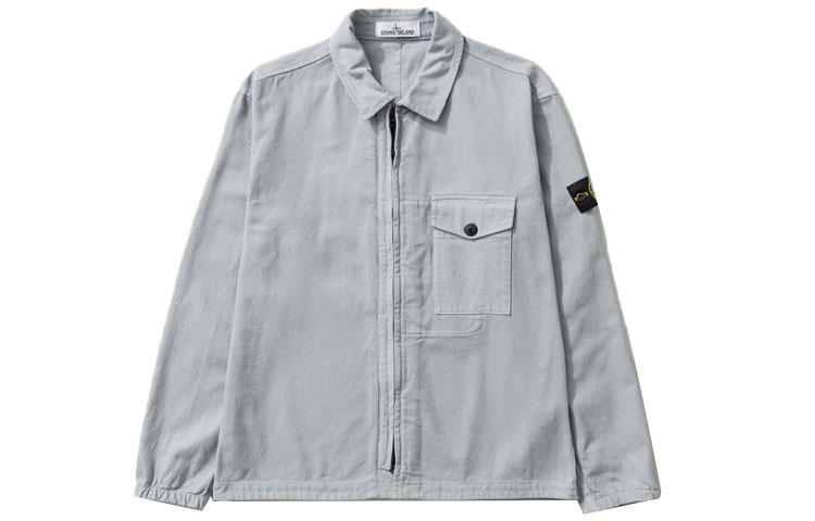 STONE ISLAND  Pearl Grey Pocket Collar Casual Jacket - Fall Collection. 751510704-V0061 圖 2