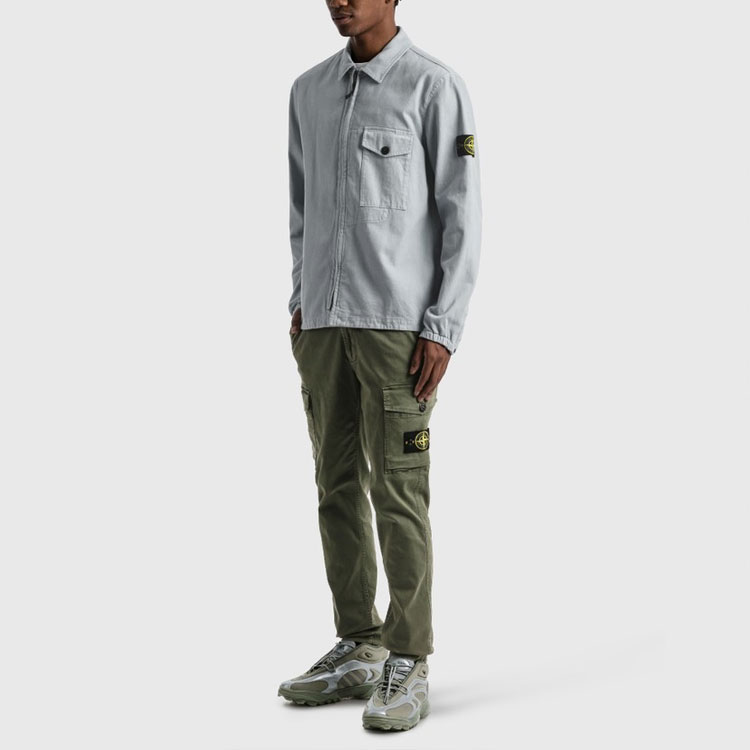 STONE ISLAND  Pearl Grey Pocket Collar Casual Jacket - Fall Collection. 751510704-V0061 圖 4