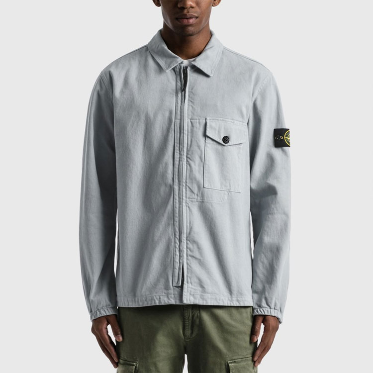 STONE ISLAND  Pearl Grey Pocket Collar Casual Jacket - Fall Collection. 751510704-V0061 圖 5
