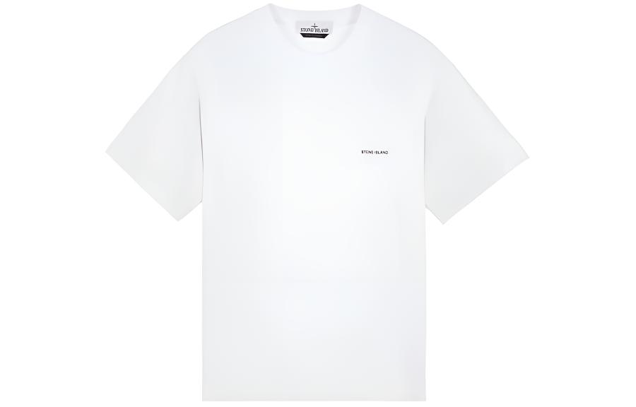 Stone Island  Plain Cotton Knit Short Sleeve T-Shirt White 801522379-V0001