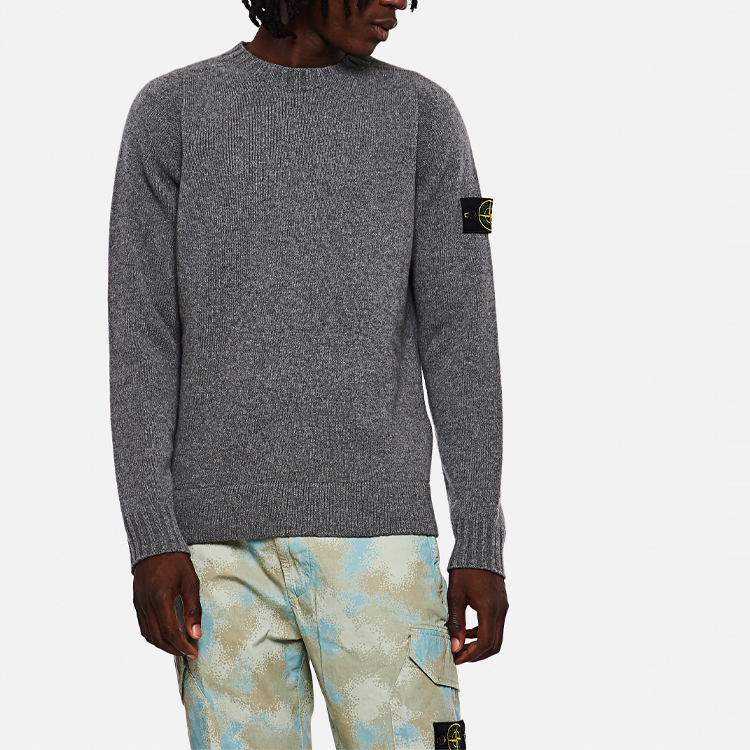 STONE ISLAND  Pullover Knit Wool-Blend Sweater Grey - Urban Fall Fashion. 7315505A3-V0060 圖 4