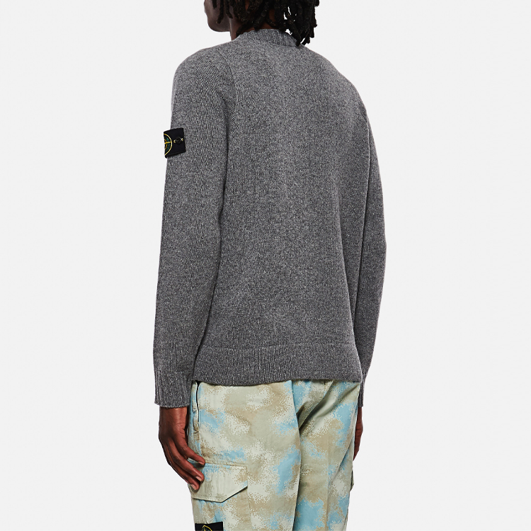 STONE ISLAND  Pullover Knit Wool-Blend Sweater Grey - Urban Fall Fashion. 7315505A3-V0060 圖 5