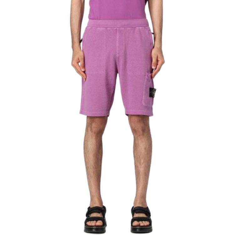 STONE ISLAND  Purple Elastic Waist Casual Shorts 781564060-V0145 圖 2