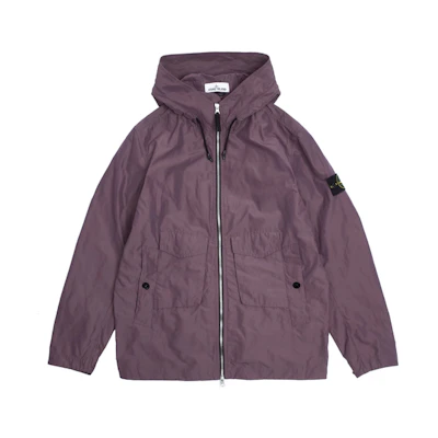 Stone Island Purple Zip-Up Hoodie Jacket with Sleeve Patch. 741541122-V0011